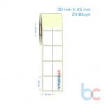30x45 mm 2'li Bitişik Etiket (Kuşe, Vellum, Eko / Lamine Termal) Fiyatları