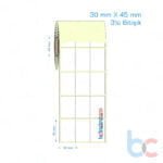 30x45 mm 3'lü Bitişik Etiket (Kuşe, Vellum, Eko / Lamine Termal) Fiyatları