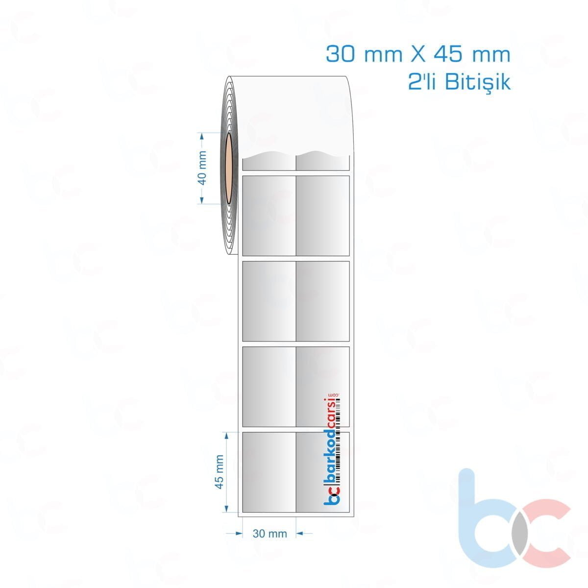 30X45 Mm 2'Li Bitişik Hazır Rulo Gri Alüminyum Renkli Silvermat Etiket 30X45 Mm 2'Li Bitişik Silvermat Etiket (Fiyatı)
