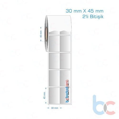30x45 mm 2'li Bitişik Silvermat Etiket (Fiyatı)
