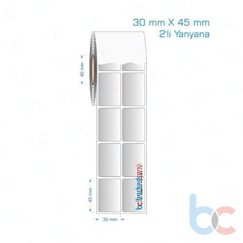 30x45 mm 2'li Yanyana Silvermat Etiket (Fiyatı)