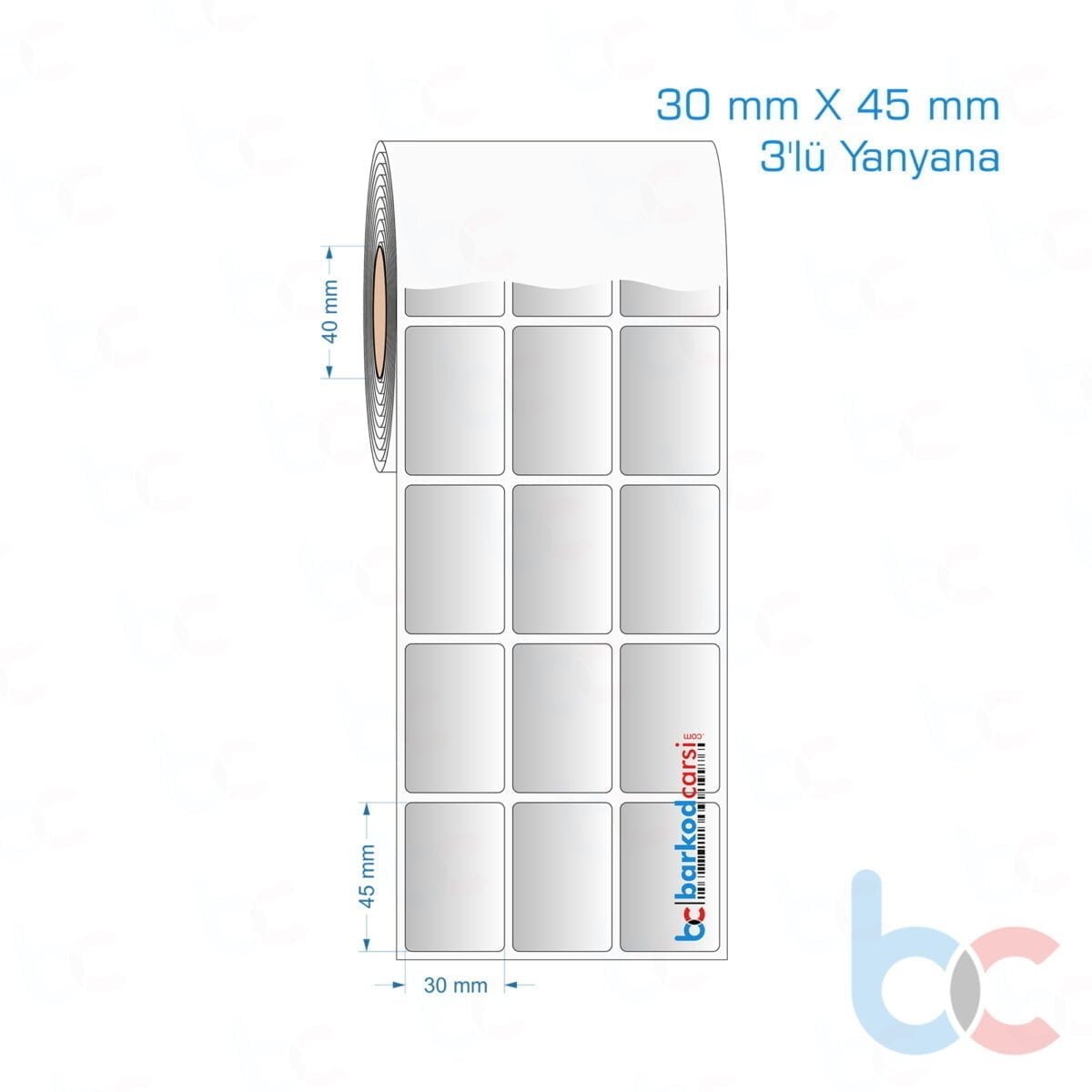 30X45 Mm 3'Lü Yanyana Silvermat Etiket (Fiyatı)