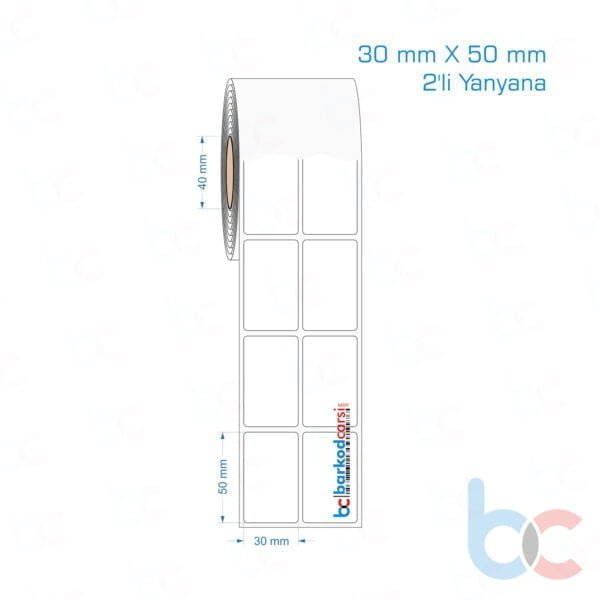 30x50 mm 2'li Yanyana Opak / Mat PP, Fastyre Etiket (Fiyatları)