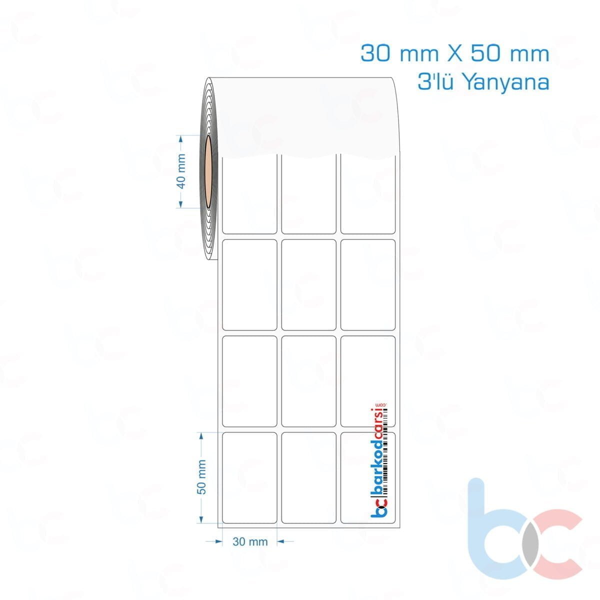30X50 Mm 3'Lü Yanyana Opak / Mat Pp, Fastyre Etiket (Fiyatları)