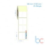 30x50 mm 2'li Bitişik Etiket (Kuşe, Vellum, Eko / Lamine Termal) Fiyatları