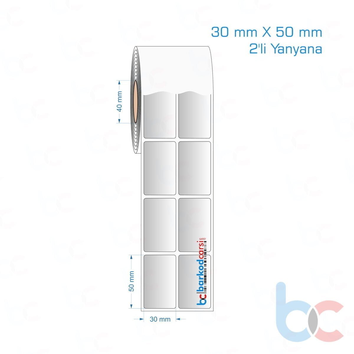 30X50 Mm 2'Li Yanyana Silvermat Etiket (Fiyatı)