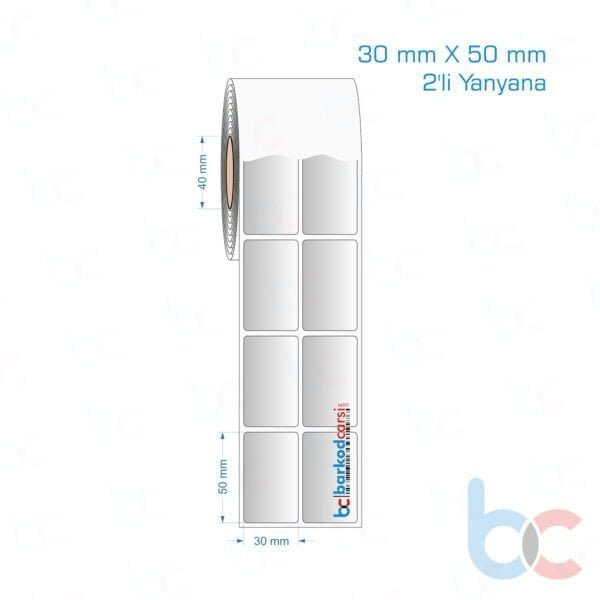 30x50 mm 2'li Yanyana Silvermat Etiket (Fiyatı)