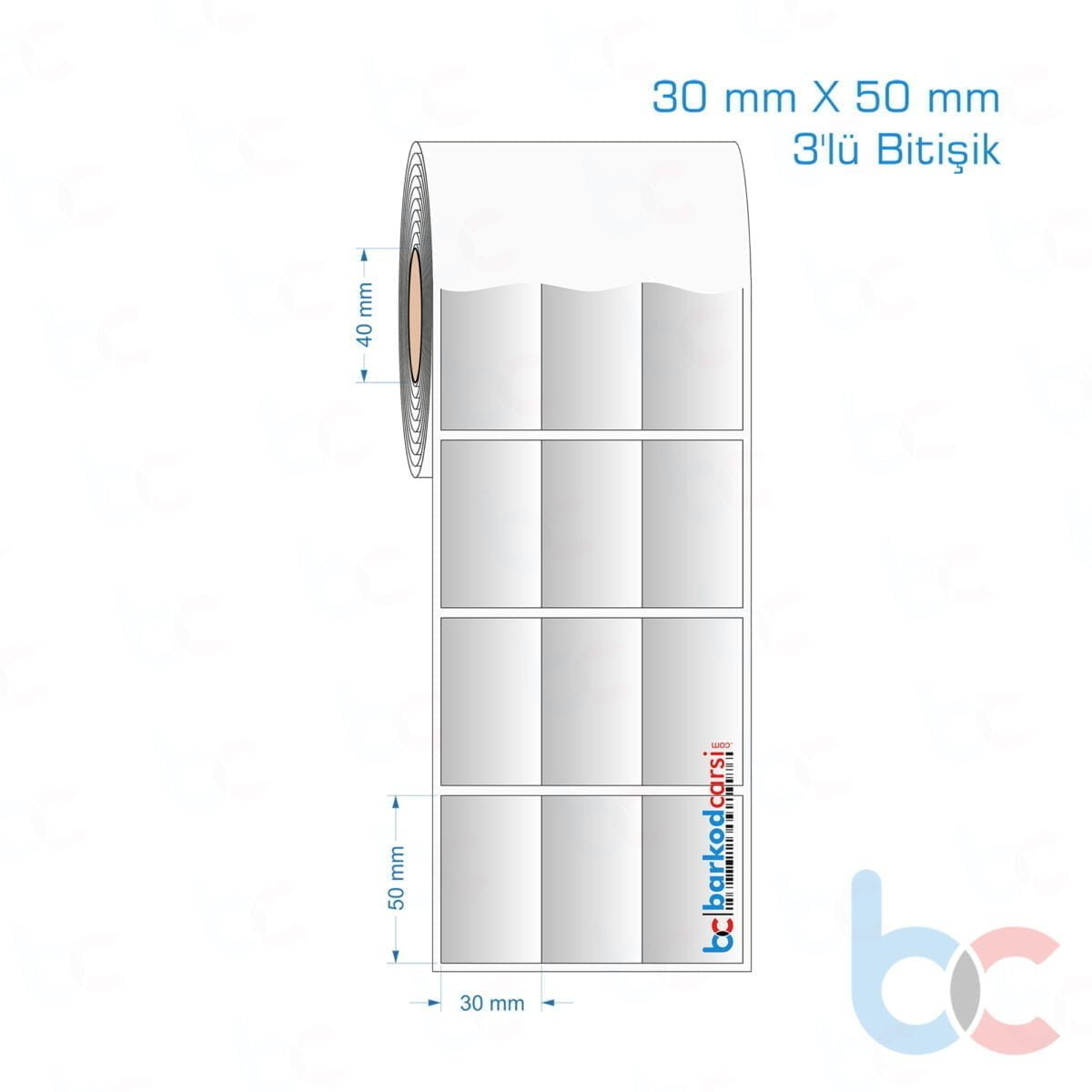 30X50 Mm 3'Lü Bitişik Hazır Rulo Gri Alüminyum Renkli Silvermat Etiket 30X50 Mm 3'Lü Bitişik Silvermat Etiket (Fiyatı)