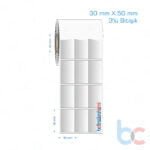30x50 mm 3'lü Bitişik Silvermat Etiket (Fiyatı)
