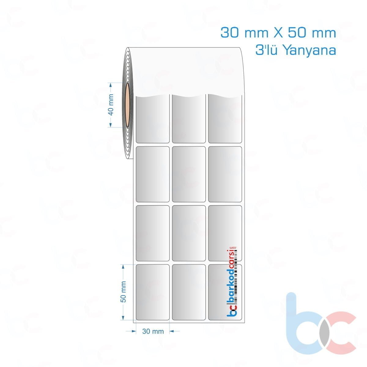 30X50 Mm 3'Lü Yanyana Hazır Rulo Gri Alüminyum Renkli Silvermat Etiket 30X50 Mm 3'Lü Yanyana Silvermat Etiket (Fiyatı)