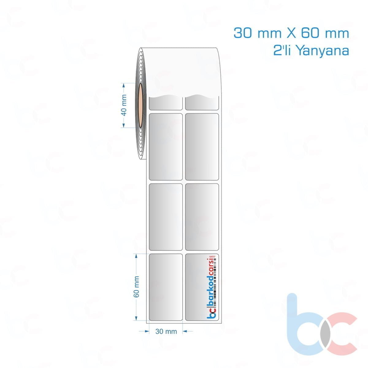 30X60 Mm 2'Li Yanyana Silvermat Etiket (Fiyatı)