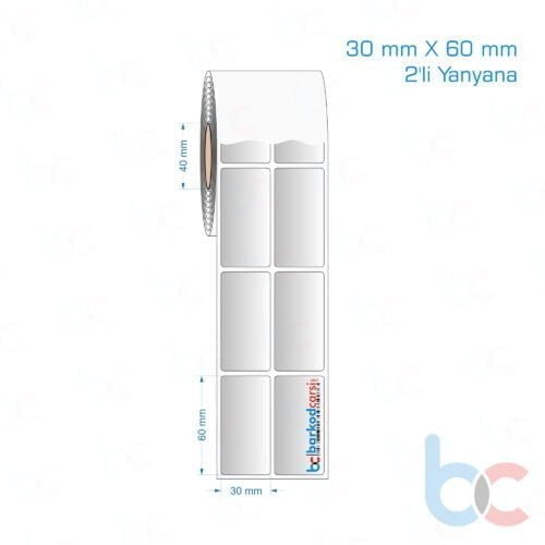 30x60 mm 2'li Yanyana Silvermat Etiket (Fiyatı)