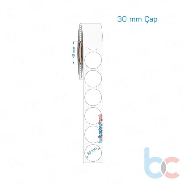 30 mm Çap Opak / Mat PP, Fastyre Etiket (Fiyatları)