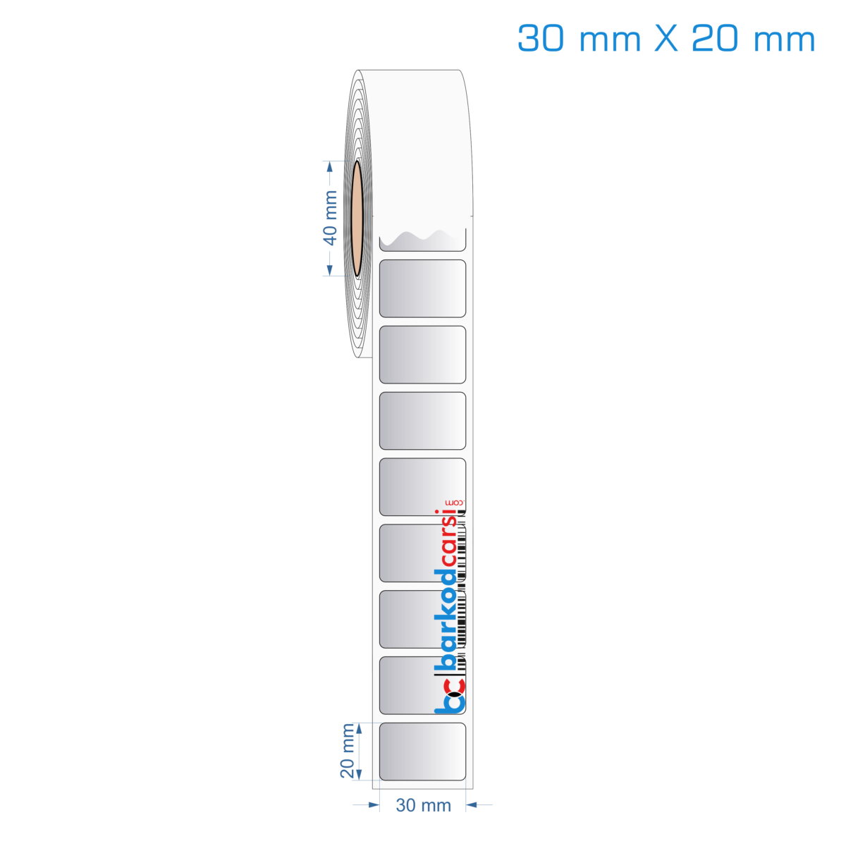 30X20 Mm Hazır Rulo Gri Alüminyum Renkli Silvermat Etiket 30X20 Mm Silvermat Etiket (Fiyatı)