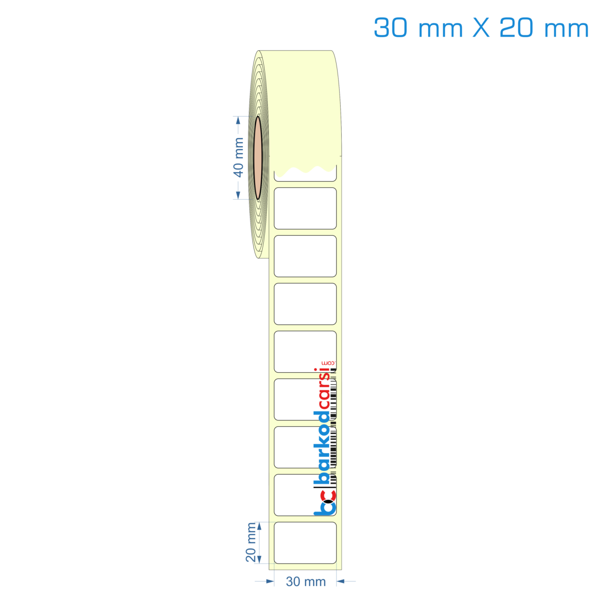 30X20 Mm Hazır Rulo Barkod Etiketi (Yapışkanlı) Kuşe / Vellum / Termal Etiket Fiyatı 30X20 Mm Etiket (Kuşe, Vellum, Eko / Lamine Termal) Fiyatları