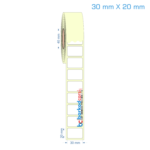 30x20 mm Etiket (Kuşe, Vellum, Eko / Lamine Termal) Fiyatları