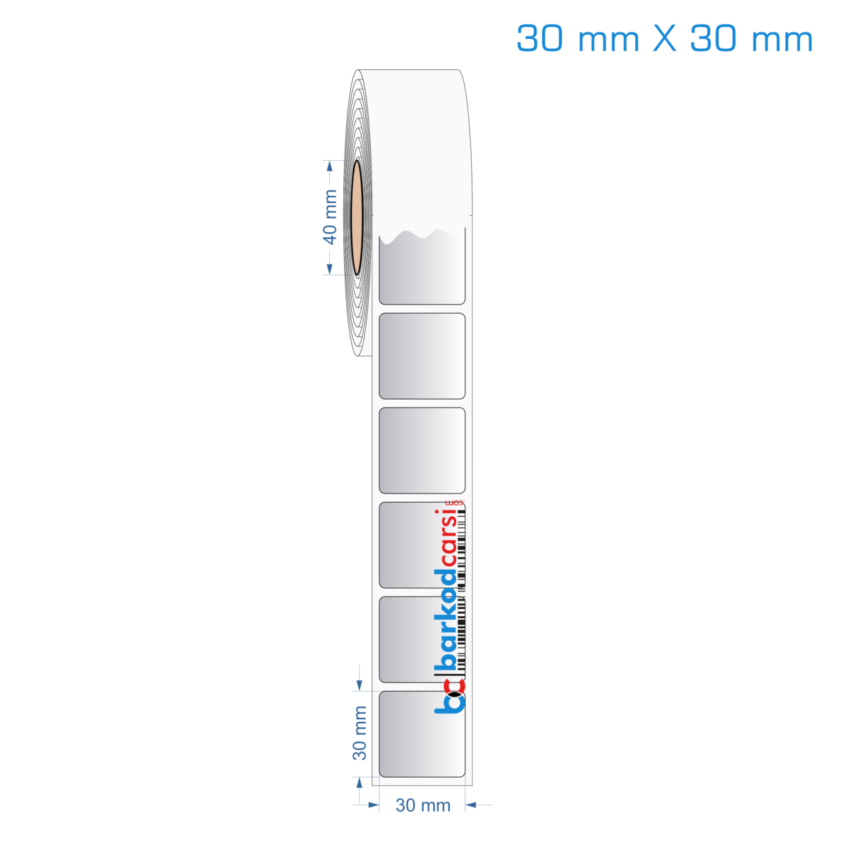 30X30 Mm Hazır Rulo Gri Alüminyum Renkli Silvermat Etiket 30X30 Mm Silvermat Etiket (Fiyatı)