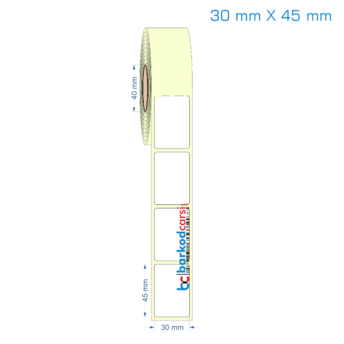 30x45 mm Etiket (Kuşe, Vellum, Eko / Lamine Termal) Fiyatları