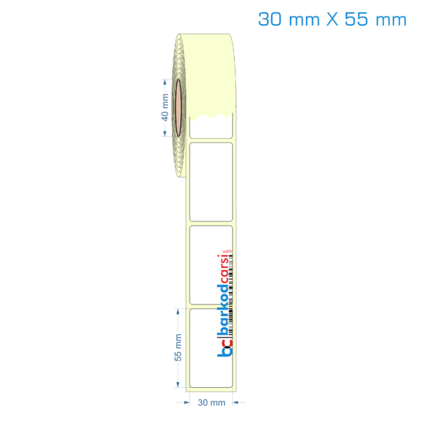 30x55 mm Etiket (Kuşe, Vellum, Eko / Lamine Termal) Fiyatları