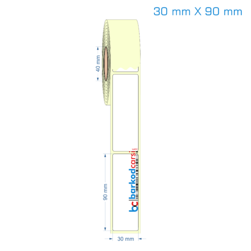 30x90 mm Etiket (Kuşe, Vellum, Eko / Lamine Termal) Fiyatları
