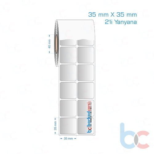 35x35 mm 2'li Yanyana Silvermat Etiket (Fiyatı)