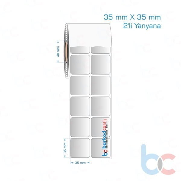 35x35 mm 2'li Yanyana Silvermat Etiket (Fiyatı)