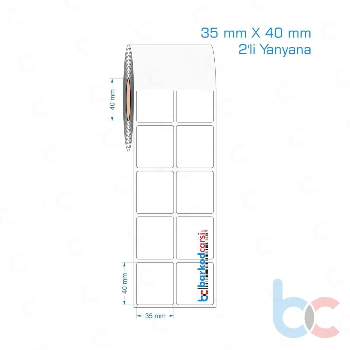 35X40 Mm 2'Li Yanyana Hazır Rulo Pp Opak, Mat, Fastyre Etiketler 35X40 Mm 2'Li Yanyana Opak / Mat Pp, Fastyre Etiket (Fiyatları)