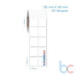 35x40 mm 2'li Yanyana Opak / Mat PP, Fastyre Etiket (Fiyatları)