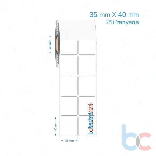 35x40 mm 2'li Yanyana Opak / Mat PP, Fastyre Etiket (Fiyatları)