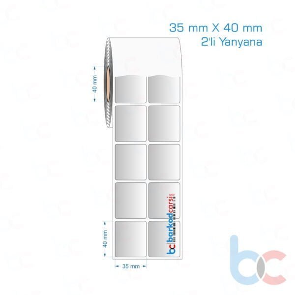 35x40 mm 2'li Yanyana Silvermat Etiket (Fiyatı)