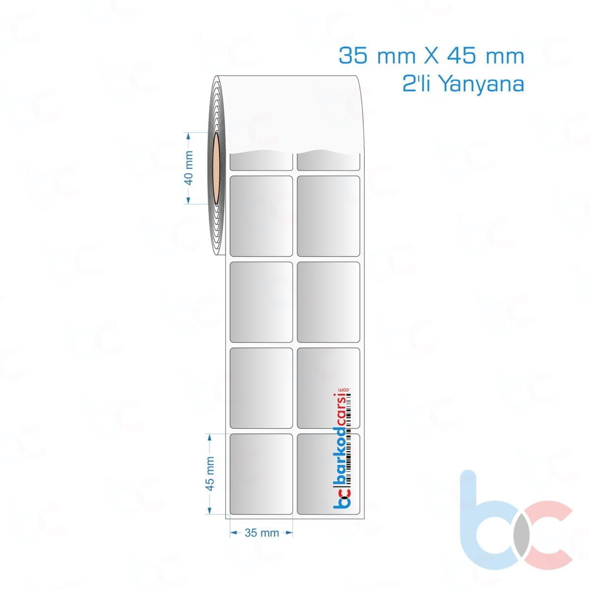 35X45 Mm 2'Li Yanyana Silvermat Etiket (Fiyatı)
