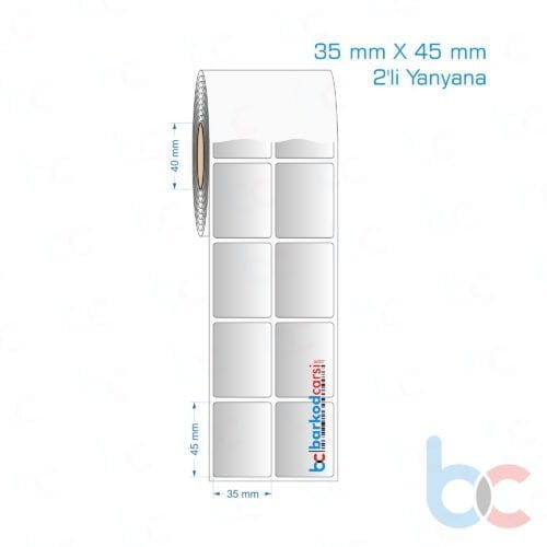 35x45 mm 2'li Yanyana Silvermat Etiket (Fiyatı)