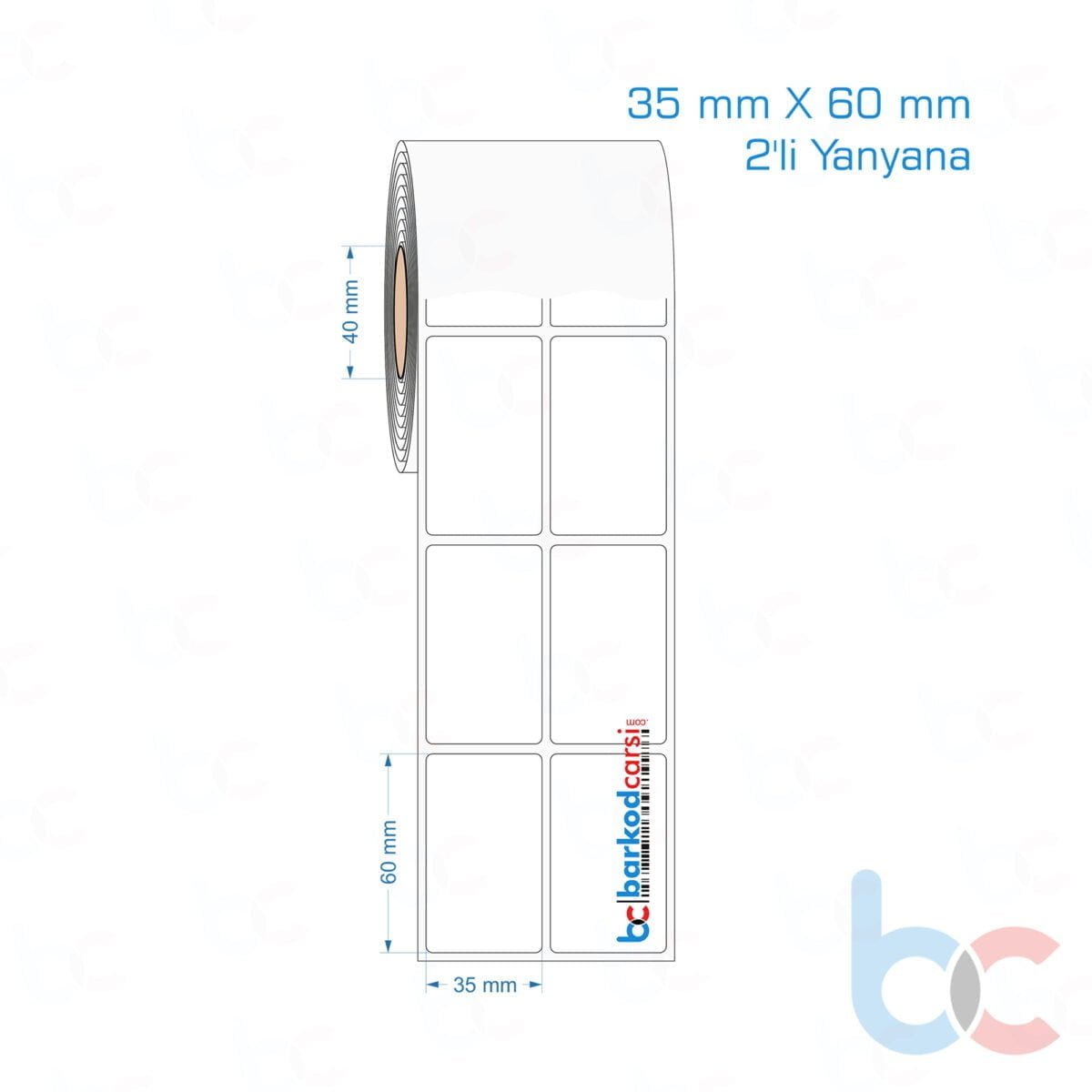 35X60 Mm 2'Li Yanyana Opak / Mat Pp, Fastyre Etiket (Fiyatları)
