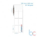 35x60 mm 2'li Yanyana Opak / Mat PP, Fastyre Etiket (Fiyatları)