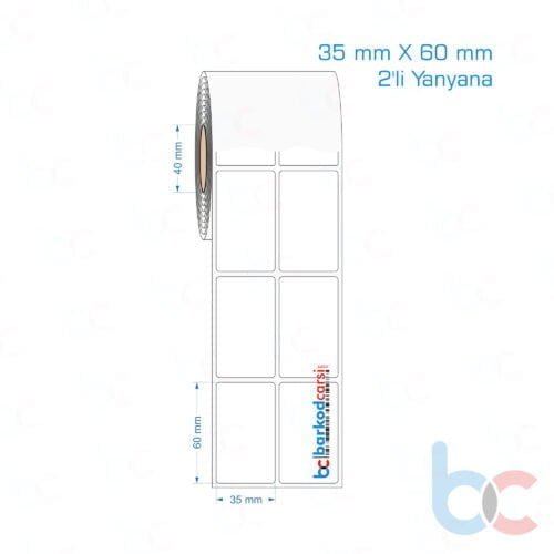 35x60 mm 2'li Yanyana Opak / Mat PP, Fastyre Etiket (Fiyatları)