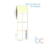 35x60 mm 2'li Yanyana Etiket (Kuşe, Vellum, Eko / Lamine Termal) Fiyatları