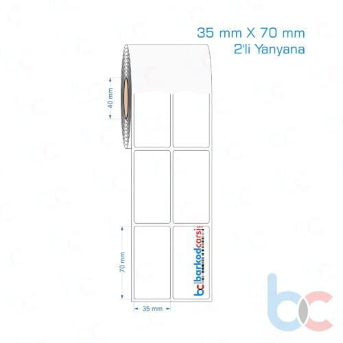35x70 mm 2'li Yanyana Opak / Mat PP, Fastyre Etiket (Fiyatları)
