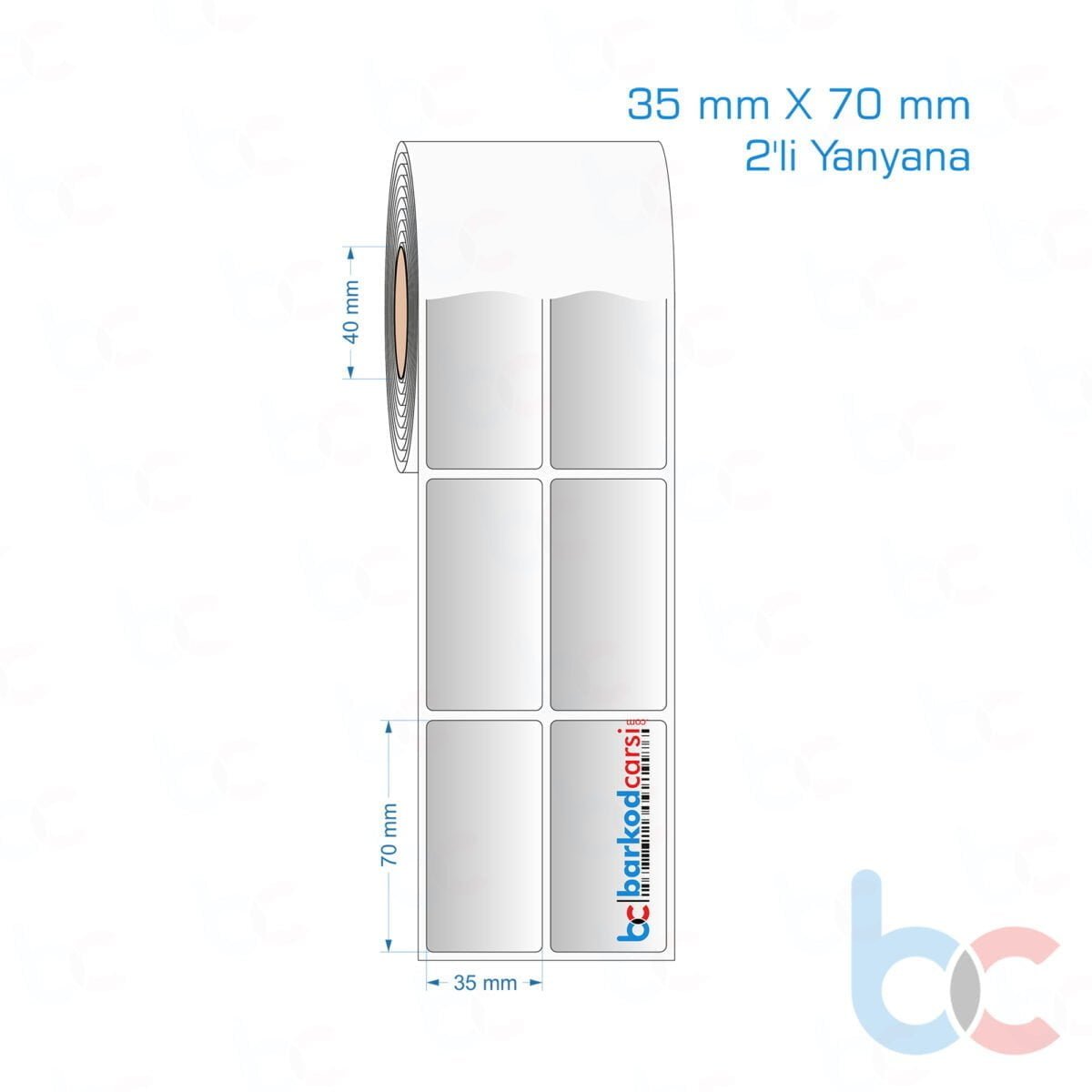 35X70 Mm 2'Li Yanyana Hazır Rulo Gri Alüminyum Renkli Silvermat Etiket 35X70 Mm 2'Li Yanyana Silvermat Etiket (Fiyatı)