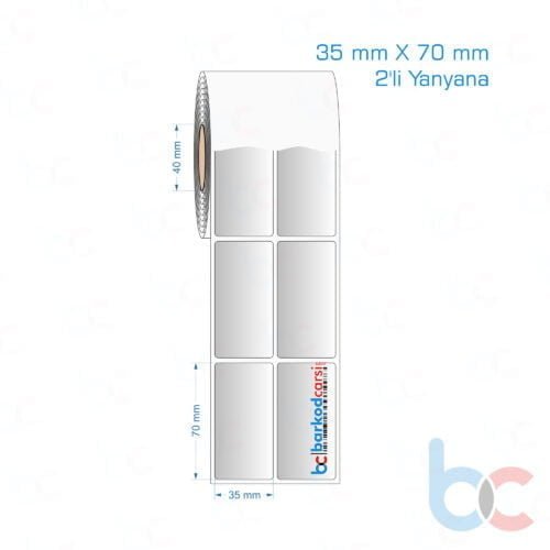 35x70 mm 2'li Yanyana Silvermat Etiket (Fiyatı)