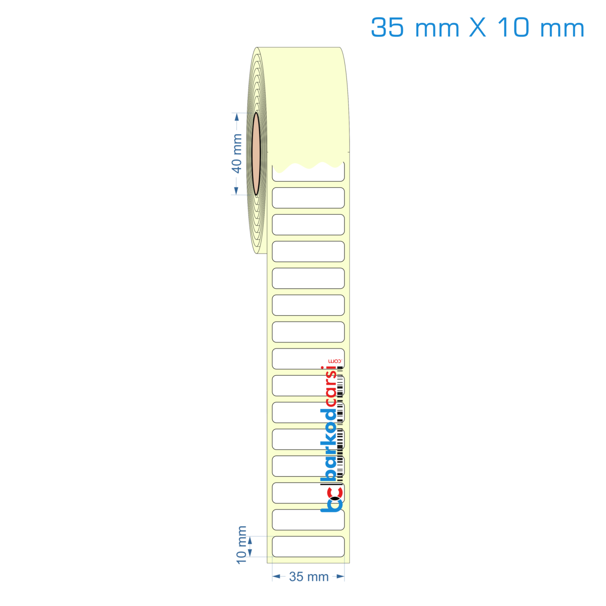 35X10 Mm Hazır Rulo Barkod Etiketi (Yapışkanlı) Kuşe / Vellum / Termal Etiket Fiyatı 35X10 Mm Etiket (Kuşe, Vellum, Eko / Lamine Termal) Fiyatları