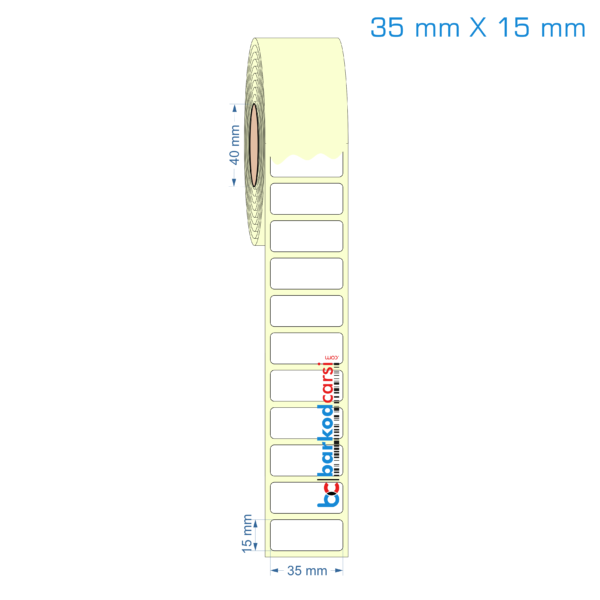 35x15 mm Etiket (Kuşe, Vellum, Eko / Lamine Termal) Fiyatları