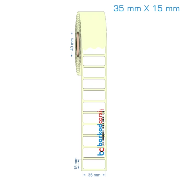 35x15 mm Etiket (Kuşe, Vellum, Eko / Lamine Termal) Fiyatları