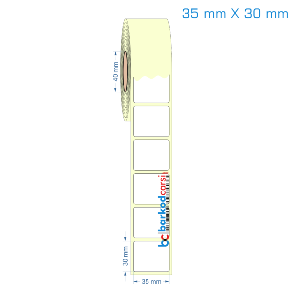 35x30 mm Etiket (Kuşe, Vellum, Eko / Lamine Termal) Fiyatları