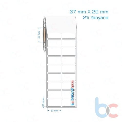 37x20 mm 2'li Yanyana Opak / Mat PP, Fastyre Etiket (Fiyatları)
