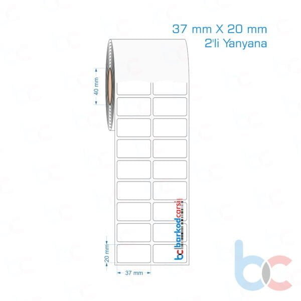 37x20 mm 2'li Yanyana Opak / Mat PP, Fastyre Etiket (Fiyatları)