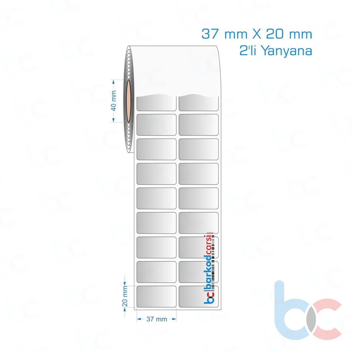 37X20 Mm 2'Li Yanyana Silvermat Etiket (Fiyatı)