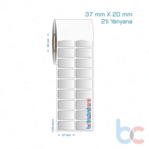 37x20 mm 2'li Yanyana Silvermat Etiket (Fiyatı)