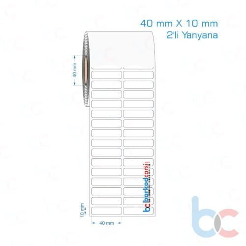 40x10 mm 2'li Yanyana Opak / Mat PP, Fastyre Etiket (Fiyatları)