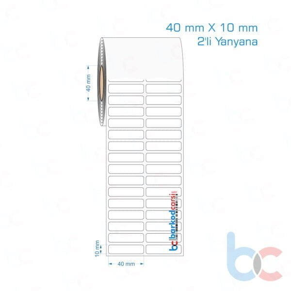 40x10 mm 2'li Yanyana Opak / Mat PP, Fastyre Etiket (Fiyatları)