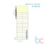 40x10 mm 2'li Bitişik Etiket (Kuşe, Vellum, Eko / Lamine Termal) Fiyatları